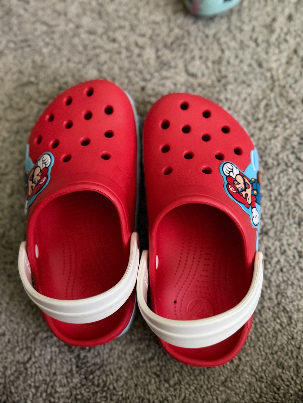 Crocs Super Mario Light Up Red Kids Slip-On Clogs with Character Graphic
